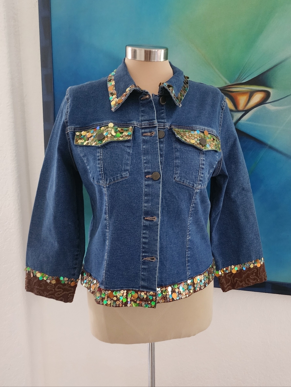 HAVENBLEU | Denim Sequined Jacket